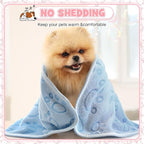 Tegeme 12 Pcs Pet Blankets Soft Fluffy Fleece Dog Cat Warm Paw Print Pattern - Image 6