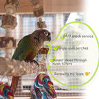 Bird Perch Swing, Large Natural Wood Parrot Toys, Bird Cage Accessories - Image 6