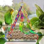 Bird Swing Toy Seagrass Mat, Natural Sea-Weed Woven Parrot Hammock Swing Bird - Image 3