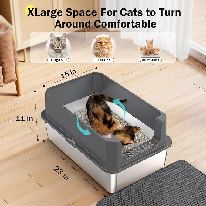 Stainless Steel Litter Box, Extra Large Litter Boxes - Image 4