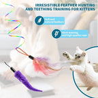 Interactive Cat Toys for Indoor Cats, Automatic String Feather Wand Teaser - Image 3
