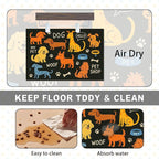 Cute Happy Dog Food Mat for Cat Food Mat Food and Water Bowl Pet Feeding Bowl - Image 6