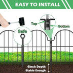 Garden Fence, 22 in x 10.83 ft Arched Rustproof Metal No Dig Fence Garden Fence - Image 3