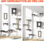 NUNU LAB Cat Wall Shelves Set, Bridge Ladder, Scratching Post, Indoor Cat - Image 2