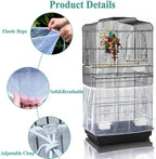 ASOCEA Bird Cage Seed Cather, Universal Adjustable Birdcage Cover Skirt Nylon - Image 3