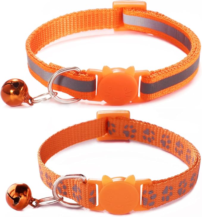 Orange Breakaway Kitten Collar by YOUALSO