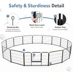 DUMOS Dog Playpen Indoor, Metal 24 Inch 16 Panels Foldable Pet Fence - Image 7