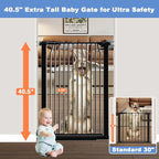 40.5" Extra Tall Baby Gate No Drill, 54.7"-60.2" Extra Wide Dog Pet Gate Indoor - Image 2
