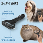 Pet Grooming Combo: Undercoat Rake, Dematting Deshedding Brush - Image 2