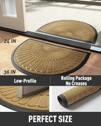 tchdio Door Mat Outdoor Indoor Entrance Doormat-Semicircular Durable Rubber Non - Image 6