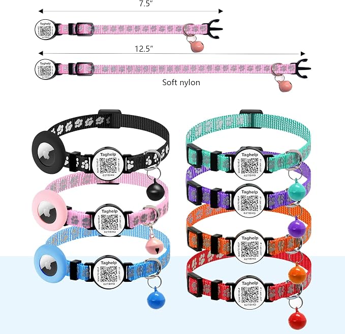 QR Code AirTag Cat Collar Breakaway Reflective - Image 3