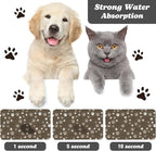 Dog Food Mat, Absorbent Water Bowl Mats Cat Pet Feeding Placemats Brown 24 * 32 - Image 2