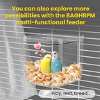 No Mess Automatic Bird Feeder, Transparent Seed Food Container, Bird Cage - Image 8