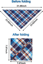 8 Pack Large Dog Bandanas, Reversible Plaid Dog Bandanas Boy Girl Painting Bibs - Image 2