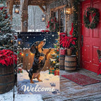 Dachshund Welcome Garden Flag 12x18 Inch Double Sided Christmas Burlap Yard - Image 2
