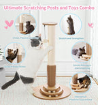 Made4Pets Cat Scratching Post Premium Sisal Cat Scratcher Kitten Toys - Image 2
