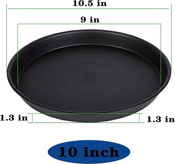 2 Pack of 10 inch Plant Saucer Gray, Heavy Duty Plastic Plant Saucer 10 inch - Image 2