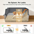FURTIME Stainless Steel Cat Litter Box - Image 4