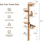 Wild Simulation Cat Tree for Kittens, 5-Level Floor to Ceiling Cat Wall Shelves - Image 5