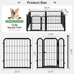 Dog Playpen for Indoor & Outdoor, 24 inch 8 Panels Metal Puppy Playpen for - Image 2