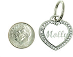 Custom Engraved Personalized Stainless Steel Small Heart Rhinestones Dog Cat - Image 3