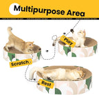 Cat Scratcher Cardboard, 2 in 1 Oval Cat Scratch Pad Bowl - Image 2
