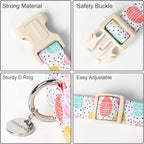 DOGWONG Easter Dog Collar, Colorful Egg Dog Collar Soft Durable Adjustable - Image 3