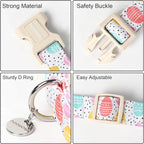 DOGWONG Easter Dog Collar, Colorful Egg Dog Collar Soft Durable Adjustable - Image 3