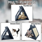 Fhiny Triangle Cat Scratching Post, Natural Sisal Cat Standing Scratch Board - Image 4