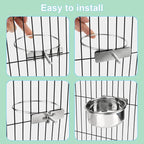 Hypeety Pet Bird Food Feeding and Drinking Hanging Cup Clamp Holder Stainless - Image 3