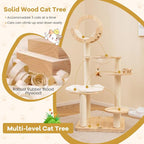 Nightcore 57” Tall Solid Wood Cat Tree - Image 5
