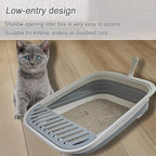 Senior Cat Litter Boxes, Collapsible Open Low Entry Cat Litter Pan - Image 5