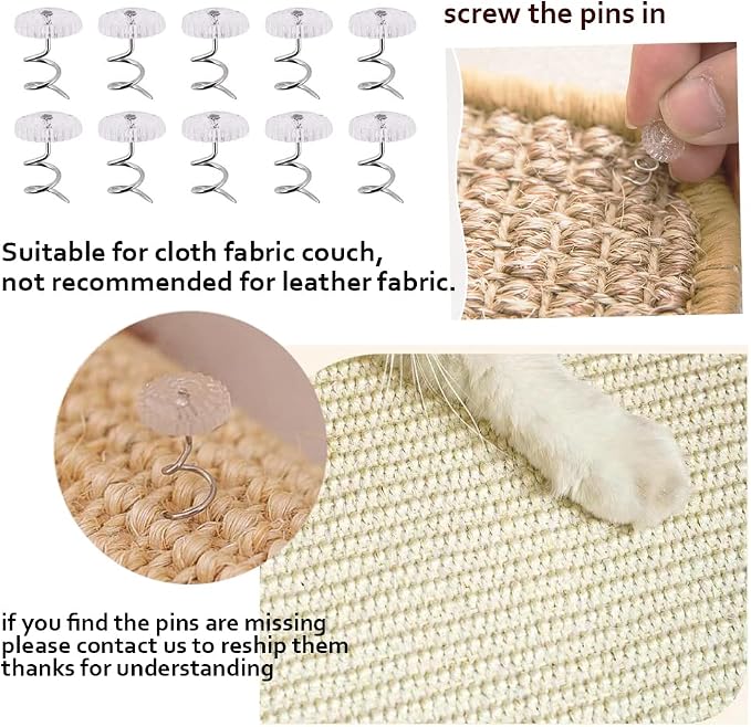 2PCS Cat Scratcher Mat Sofa Protector Natural Sisal Cat Scratching Mat Cat - Image 6