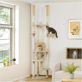 PETEPELA Floor to Ceiling Cat Tree, 92.9''-101.6''Height Adjustable Cat Tower by PETEPELA