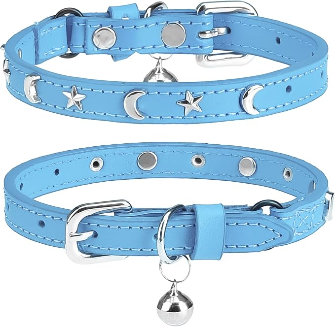 Leather Cat Collars for Boy Girl Cats by DILLYBUD