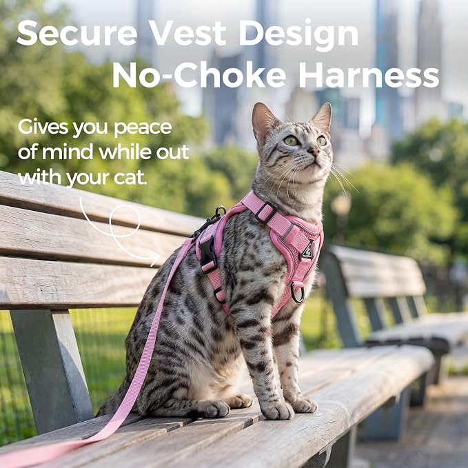 Cat Harness and Leash Set Escape Proof Tactical Large Kitten Harness Emotional - Image 3