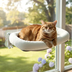 Cordless Cat Window Perch, Foldable Cat Window Hammock, 4 Strong Suction Cups by POMESEA
