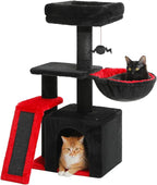 PETEPELA Gothic Cat Tree Tower for Indoor Cats, 31.5'' Small Cat Tower Condo by PETEPELA