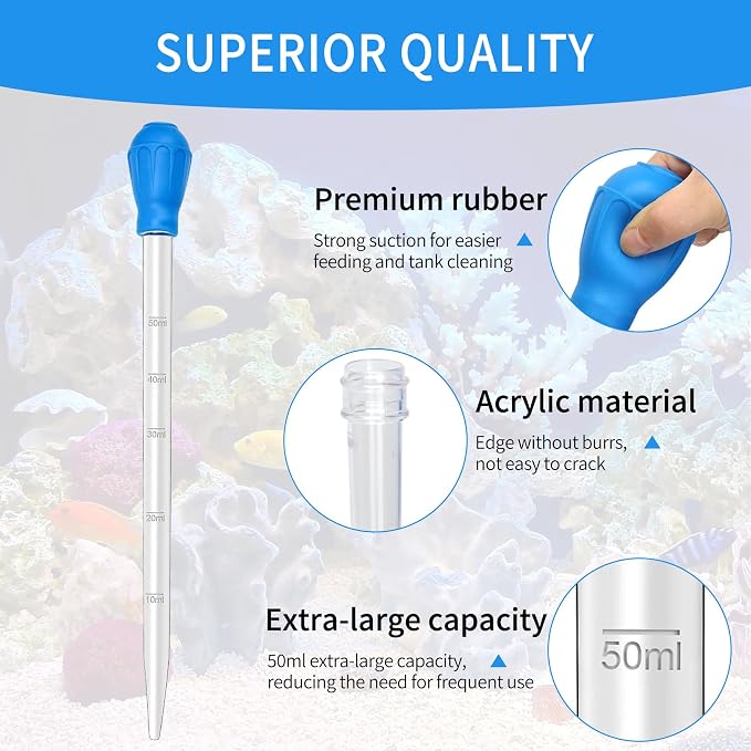 2 Pieces Long Pipette for Fish Tank Coral Food Feeder Long Syringe Reef Coral - Image 4