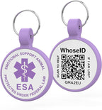 ESA Dog Tag, QR Code Dog Tag, Modifiable Free Pet Online Profile, Scannable QR by WhoseID