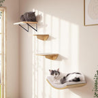 Cat Wall Shelf & Window Perch Combo, Wood Cats Wall Furniture - Image 2
