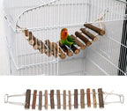 Joyzan Rope Ladder Bird Toy, Wood Stairs Climbing Activity Attachment Natural - Image 7