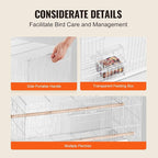 VEVOR 30-inch Flight Bird Cage, Stackable Bird Cage - Image 6