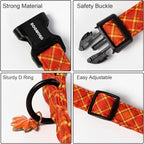 DOGWONG Fall Plaid Dog Collar, Cherkered Autumn Dog Collars, Adjustable Cute - Image 3