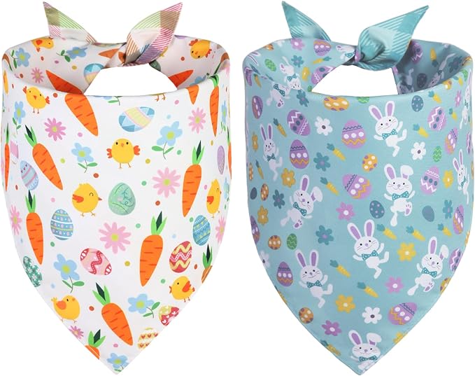 Easter Dog Bandana Small 2PCS, Colorful Scarf by Unknown