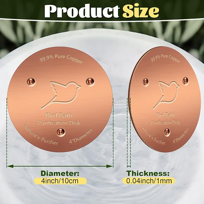 NNG 1 Pack Bird Bath Copper Disk, 1mm Thick Reinforced 99.9% Pure Copper Bird - Image 5