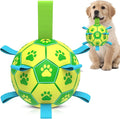 QDAN Dog Toys Soccer Ball, Dog Tug Toy, Water Toy, Durable Balls by QDAN