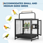 Bird Travel Carrier Cage, 19Inch Wrought Iron Small Bird Cage - Image 8