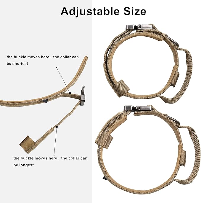 DAGANXI Tactical Dog Collar, Adjustable Military Training Nylon Dog Collar - Image 3