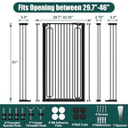 keny 51" Extra Tall Pet Gate, 29.7"-46" Wide Adjustable Cat Gate - Image 6